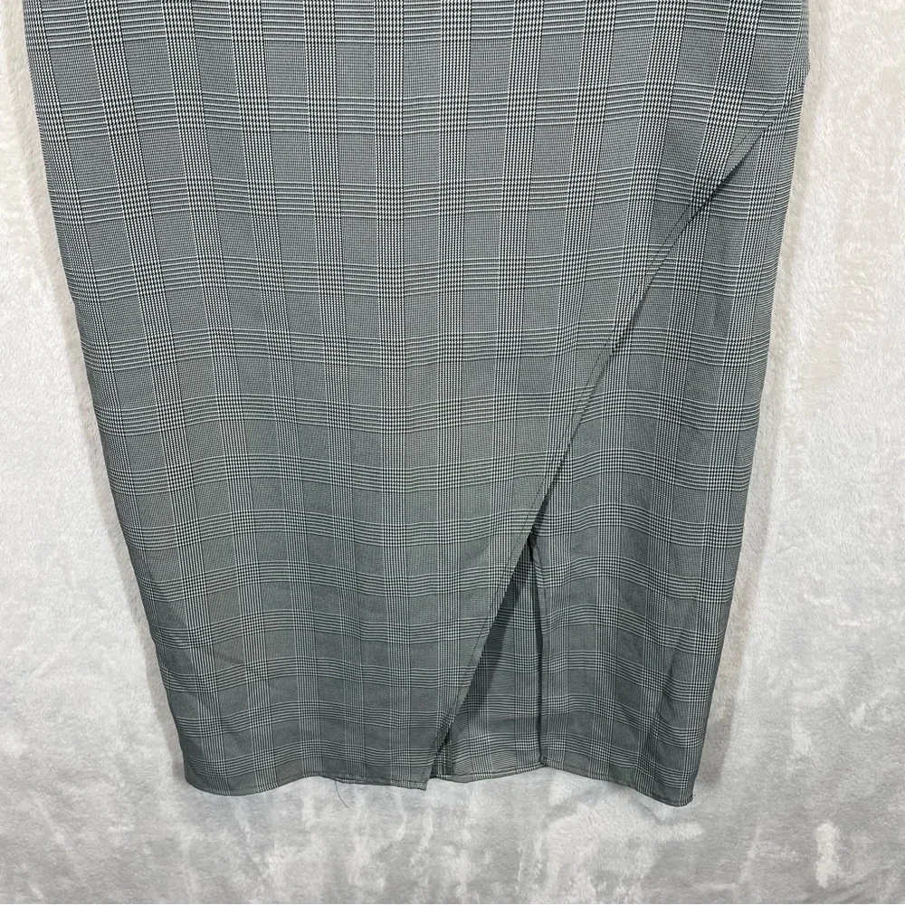 Wayf gingham plaid pencil skirt business casual women’s medium faux wrap